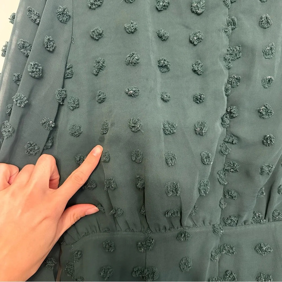 Lulus Love Or Lust Embroidered Lace Long Sleeve Emerald Green Size Small - Picture 9 of 13